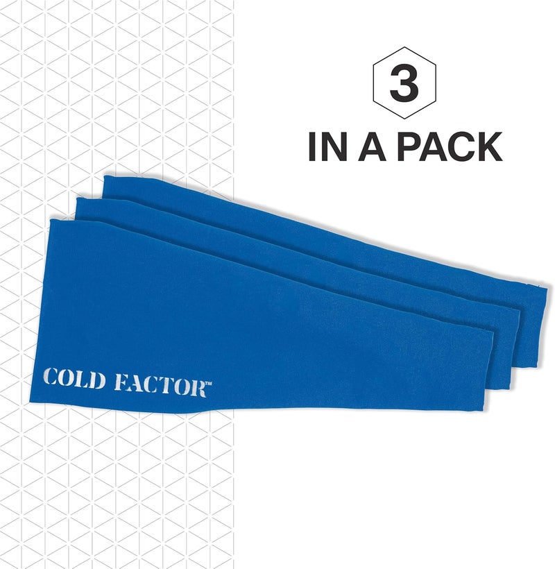 COLD FACTOR Cooling Headband for Women and Men – UPF 50+ Advanced Evaporative Comfort, Instant Cooling Sweatband for Outdoor Sports, Fitness, Yoga, Hiking, Running, and Workout – 3 Pack - Image 2